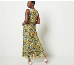 Girl w/ Curves Regular Knit Mesh A-Line Maxi Dress (Yellow Floral, XS) A485735 - £21.14 GBP
