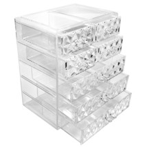 Sorbus Makeup Storage Organizer - 3 Large and 4 Small Drawers, Diamond Pattern - £48.69 GBP