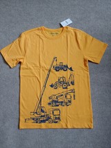 J Crew Crewcuts Trucks T Shirt Boys Size M 8 9 Orange Short Sleeve NEW - $22.64