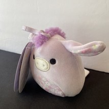Squishmallows Delzi the Purple Donkey 3.5&quot; Clip-On Easter 2023 Plush Toy - £10.29 GBP