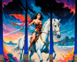 Wonder Woman Super Hero on Horse Cup Mug Tumbler 20oz with lid and straw - $19.75