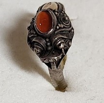 Vintage Carnelian Stone Snake Ring Adjustable Bali - £64.94 GBP