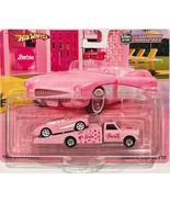Custom Hot Wheels Team Transport Barbie &#39;56 CORVETTE Car on Ramp Tow Tru... - $226.34 CAD