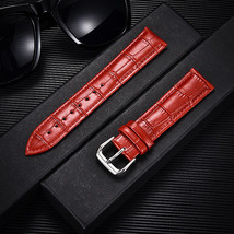 22mm Red Calfskin Leather (Change Tool + Springs Included) Watch Strap/Band - £6.25 GBP
