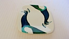 Square Melamine Dessert Plate with Peacock Design from Threshold 6&quot; Square - £11.79 GBP