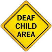 Deaf Child Area Novelty Mini Metal Crossing Sign - £13.30 GBP