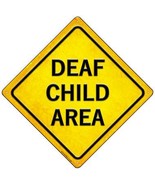 Deaf Child Area Novelty Mini Metal Crossing Sign - $23.18 CAD