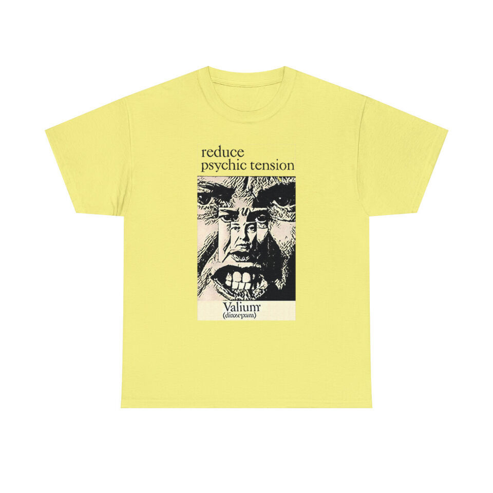 Primary image for Valium Graphic Print Reduce Psychic Tension Parody Unisex Heavy Cotton T-Shirt