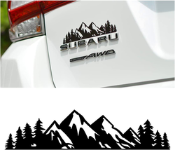 Snow Mountain Trees for Car, Mountains Graphic Decal (Black Mountain/1 PCS) - £5.53 GBP