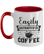 Easily distracted by coffee-01, red Two Tone Coffee Mug. Model 60066  - £18.87 GBP