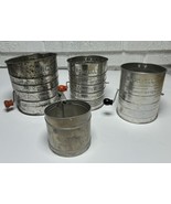 4 VTG Antique Metal Flour Sifter Lot Nesco Bromwell Foley USA Rare Hand ... - €20,99 EUR