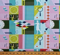 Cotton Clueless Nancy Drew Detective Mystery Puzzles Fabric Print BTY D388.60 - £10.15 GBP