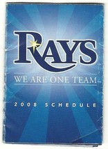 2008 Tampa Rays Pocket Schedule - $94.67 MXN