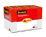 Scotch Transparent Tape, 3/4 in. x 1000 in., 4 Rolls 1 Pack - $14.24