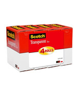 Scotch Transparent Tape, 3/4 in. x 1000 in., 4 Rolls 1 Pack - £11.34 GBP