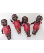 VINTAGE LOT of 4 CELLULOID Black BABY Dolls.  Moveable arms.   2-1/2&quot; - $46.00