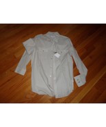 Vtg Calvin Klein beige striped fabric western shirt M NWT 100% cottton - $25.54 CAD