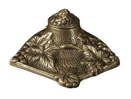 c1900 Brass Art nouveau Inkwell with Embossed Grapes Glass Insert - £66.77 GBP