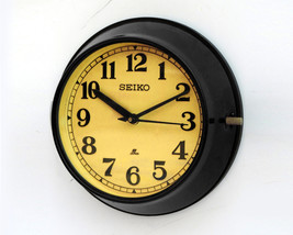 Vintage Maritime Seiko wall clock Nautical Retro Industrial ship clock Black - £107.91 GBP