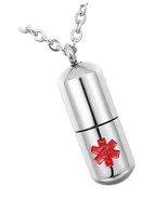 Stainless Steel Cylinder Memorial Jewelry Capsule - £42.97 GBP