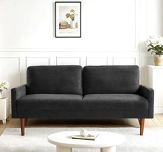 Velvet Sofa: Chic Black 3-Seater Couch - $259.99