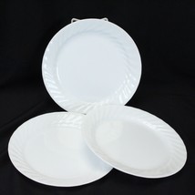 Corelle Enhancements Luncheon Plates White Swirl 9&quot; Lot of 3 - £13.12 GBP