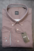 HUGO BOSS Uomo LOD-53 Scozzese Cotone Business Camicia Casual Grande &amp; A... - $59.38