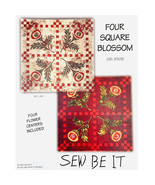 Four Square Blossom Quilt Pattern with 4 Fabric Flower Centers by Sew Be It - £7.83 GBP