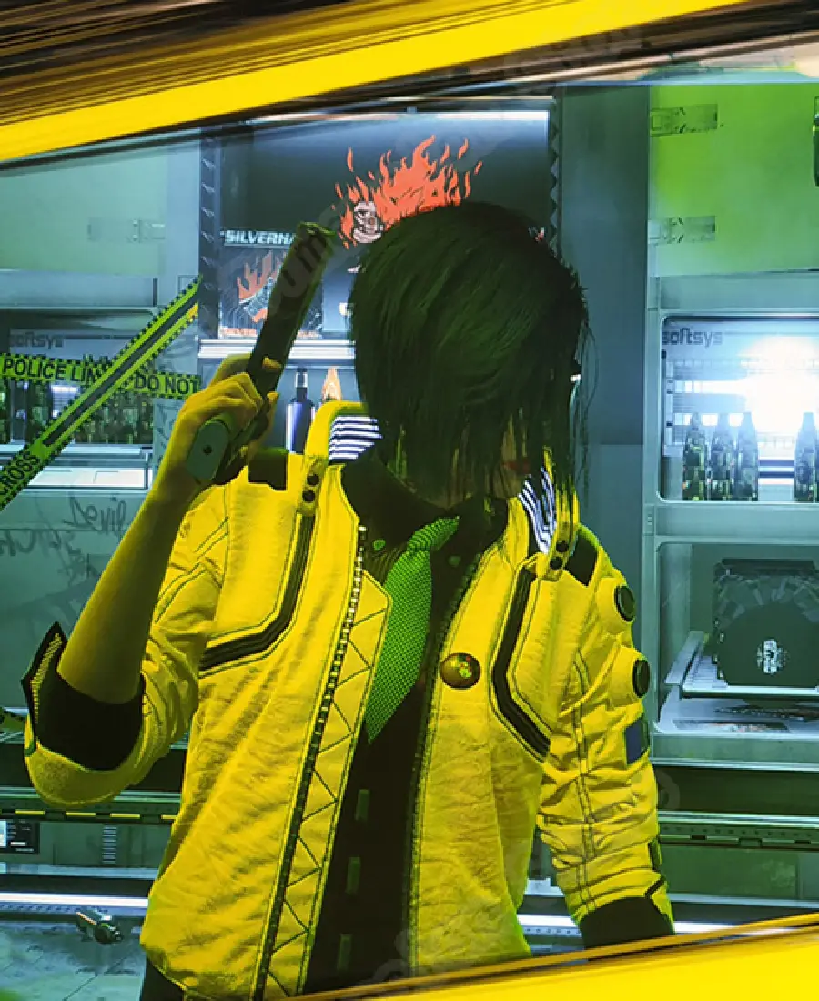 Cyberpunk 2077 Judy Yellow Leather Jacket