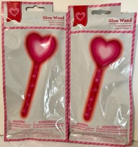 Valentine Glow Stick GLOW HEART WAND ~ Lot of 2 ~ Party Favors / Prizes - £1.52 GBP