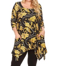 White Mark plus size alegra tunic top in Black/Gold - size 3XL - $31.68