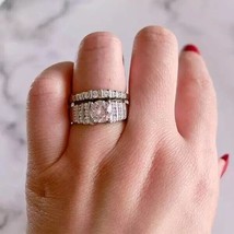 14K White Gold Over Bridal Engagement Ring Set 2.20 Ct D/FL Round Cut Mo... - $2,832.18 MXN