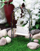 Enchanted Garden Decorative Metal Arbor Swing Mini Fairy Garden Figurine - $16.99