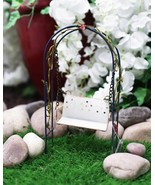 Enchanted Garden Decorative Metal Arbor Swing Mini Fairy Garden Figurine - $23.28 CAD