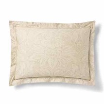 $130 RALPH LAUREN Home KING Pillow SHAM Fleur du Roi TAN / GOLD Cotton - $118.77