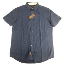 Michael Kors Short Sleeve Button Front Shirt Small Blue Texture New - £20.11 GBP