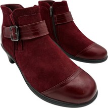 Bioheels by orthofeet womens Emma 245 Cherry Leather zip ankle booties s... - $1,478.78 MXN