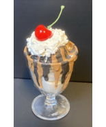 Faux Fake Ice Cream Sundae Parfait Food Display Heavy Glass Dish Realist... - $462.76 MXN