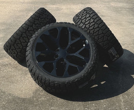 Black Snowflake 22&quot; Wheels Blackhawk R/T Tires For 2019-2024 Dodge Ram 1500 - $1,781.01