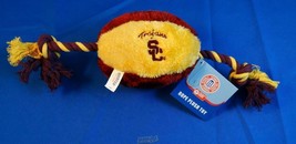 University Southern California USC Soft Plush Football Squeaky Rope Dog Chew Toy - £4.46 GBP