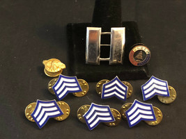 Vtg Collectible Military Lapel/ Hat Pin Lot Of 9 Sgt Chevrons, Captain B... - £31.81 GBP