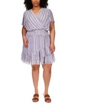 Michael Michael Kors Plus Size Striped Surplice-Neck Dress, Size 1X - £61.95 GBP