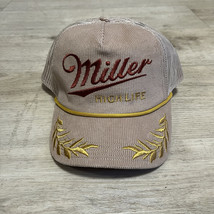 Miller High Life Snapback Hat Beige NWT Corduroy Mesh Trucker Retro Dad ... - $33.17