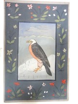 Antique Original Art Painted Persian Arab Ancient EAGLE-LIKE Bird Matte - £234.17 GBP