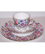 STUNNING CROWN STAFFORDSHIRE ENGLAND BONE CHINA FLORAL PLATE &amp; TEA CUP &amp;... - £30.76 GBP