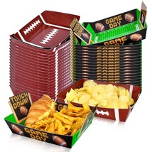 Football Party Supplies Kit For 36: Large Football Food Plates, Disposable Bowls - £36.05 GBP