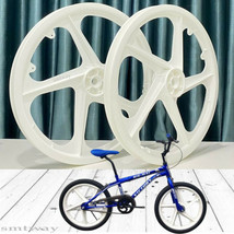 BMX Bicycle 20&quot; PVC Sport Rim Complete (White) Wheelset   Hub Set- DHL E... - £56.37 GBP