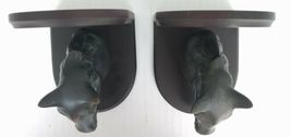 Metal Horse Book Ends on Black Wooden Base 7-1/2" x 5-3/4" set of 2 image 5