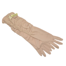 Vintage Exquisite Miracle Gloves Womens Elbow Length One Size Beige USA Made - £23.97 GBP