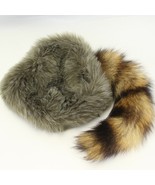 Coontail Cap for Kids Small Raccoon Tail Davy C Small Raccoon Tail Davy ... - $14.69